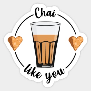 I like you, I chai you Indian Pakistani Valentines Gift Sticker